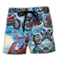 Motorcycle Beach Ride Blue Style – Beach Short