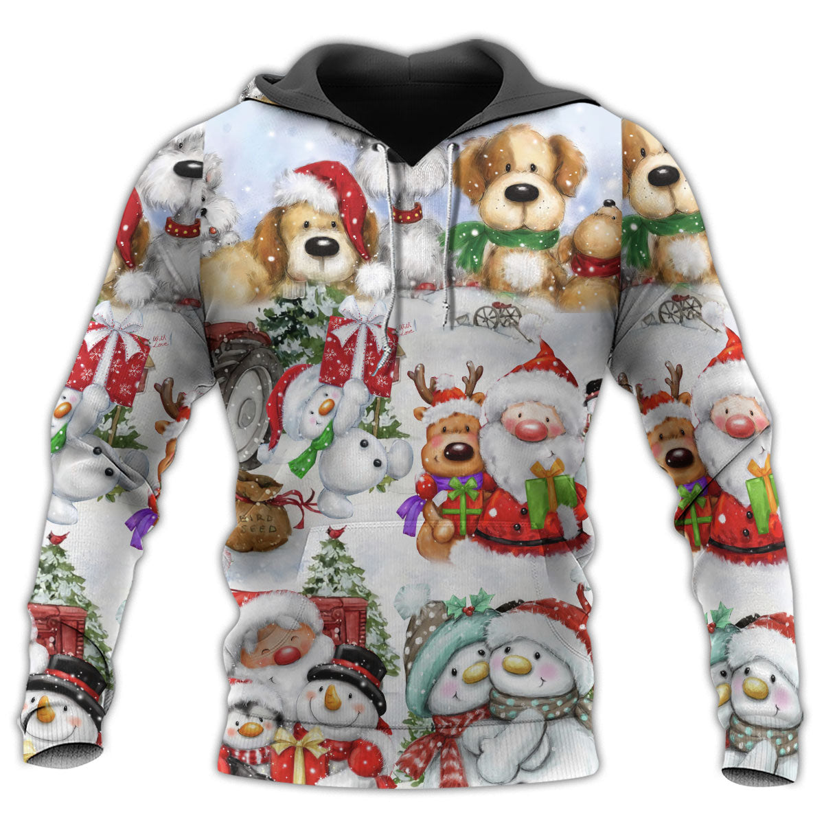 Snowman Winter Friends Holiday Art – 3D Hoodie