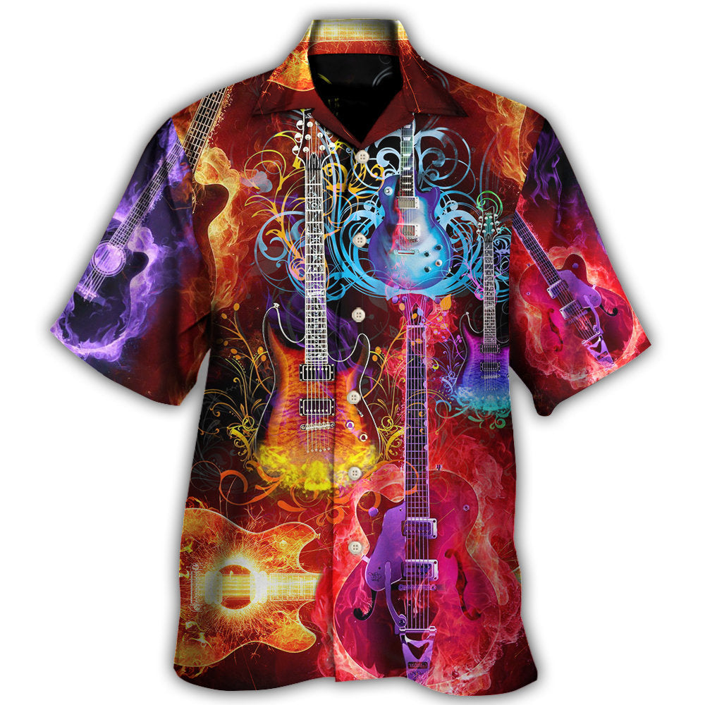 Colorful Acoustic Guitar Music Lover Art - Hawaiian Shirt