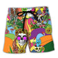Hippie Skull Peace Life Colorful Art – Beach Short