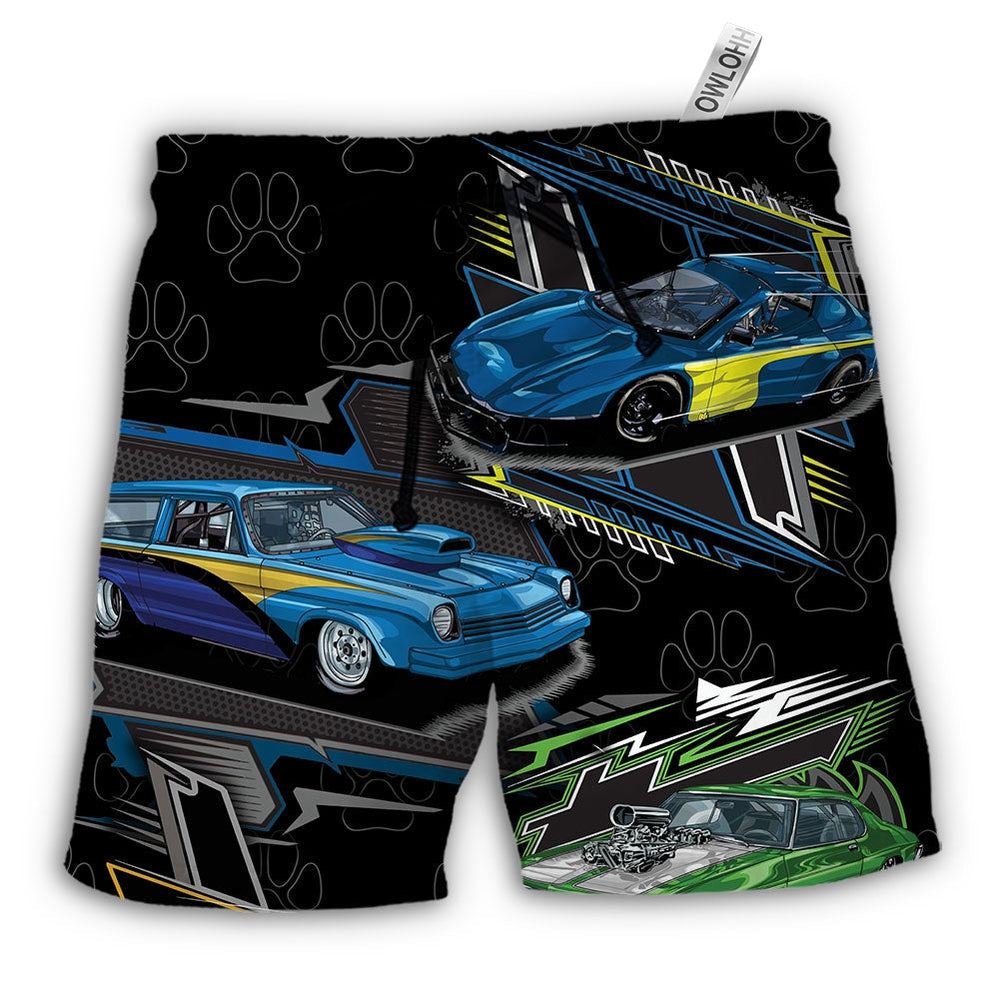 Beach Short / Adults / S Racing Dog I Like Dog And Drag Racing - Beach Short - Owls Matrix LTD