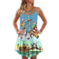 Christmas Cute Santa Happy Mood – Women's Summer Sleeveless V-Neck Camisole Dress
