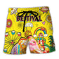 Music Festival Heart Colorful Art - Beach Short
