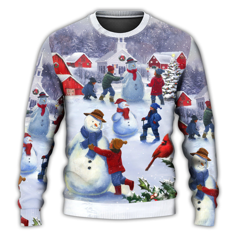 Christmas Children Love Snowman Town – Sweater - Ugly Christmas Sweater