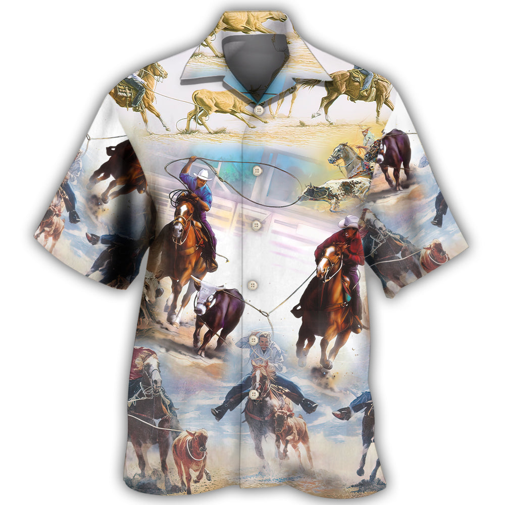 Team Roping Horse Western Lifestyle - Hawaiian Shirt