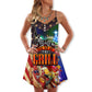 Back To The Grill Christmas Fun – Women's Summer Sleeveless V-Neck Camisole Dress