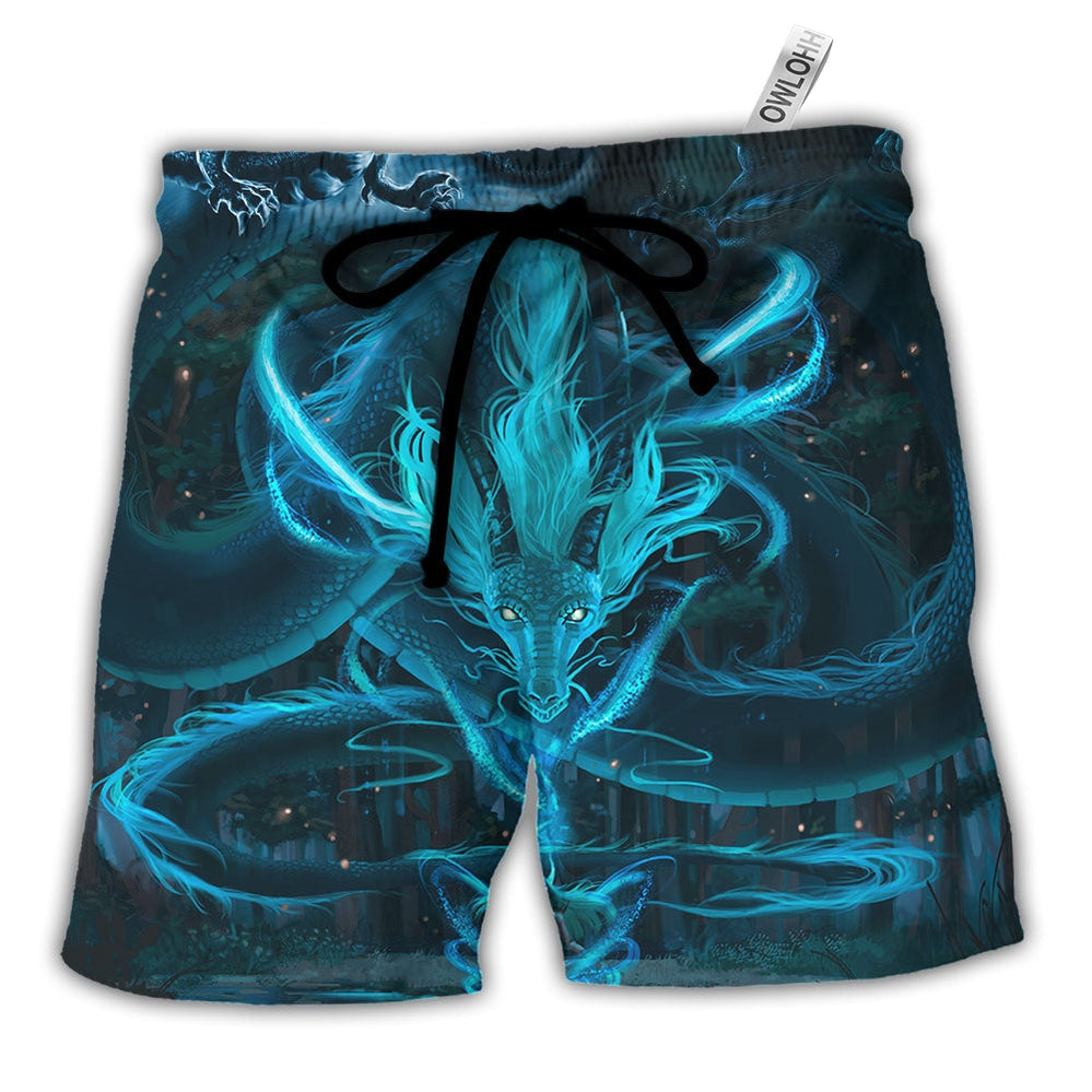 Beach Short / Adults / S Dragon Blue Lighting And The Witch - Beach Short - Owls Matrix LTD