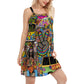 Hippie Santa Christmas Fun – Women's Summer Sleeveless V-Neck Camisole Dress