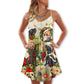 Christmas Is Better With Dog – Women's Summer Sleeveless V-Neck Camisole Dress