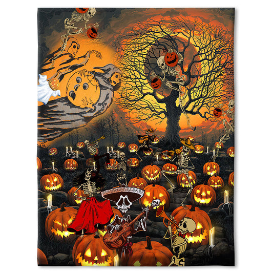 Skull Halloween Skull Darkness Flannel Blanket For Cozy Bedroom And Sofa Decor