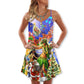 Christmas Island Aloha Holiday Vibes – Women's Summer Sleeveless V-Neck Camisole Dress