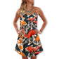 Koi Fish Swimming Colorful Crap - V-neck Sleeveless Cami Dress - Owls Matrix LTD
