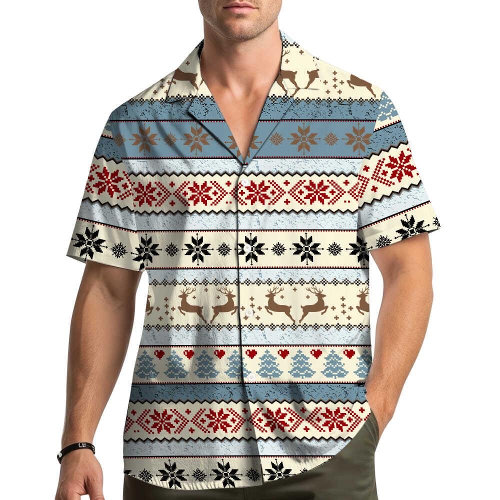 Reindeer Christmas Nordic Snowflake Tree Ugly Sweater – Hawaiian Shirt
