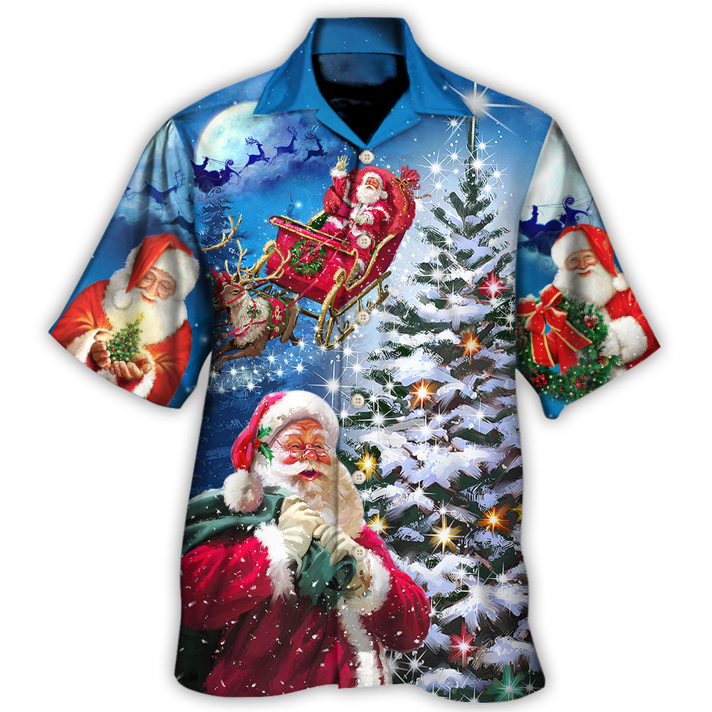 Christmas Santa Story Holiday Is Coming Art – Hawaiian Shirt