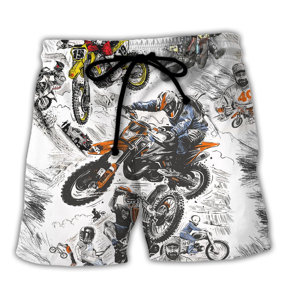 Motorcycle Ride Hard Cool Spirit – Beach Short