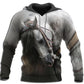 Printed Horse Pattern Art – 3D Hoodie