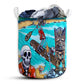 S: 17.72”x13.78” (45x35 cm) Skull And Tiki Summer Vibe - Laundry Basket - Owls Matrix LTD