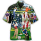 Patriotic Golf American Flag - Hawaiian Shirt
