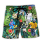 Cricket Sport Funny Play Tropical Art Style - Beach Short