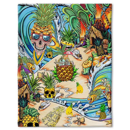 Skull Pineapple Fruit Flannel Blanket For Cozy Bedroom And Sofa Decor