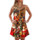 Christmas Santa Gift Holiday Art – Women's Summer Sleeveless V-Neck Camisole Dress