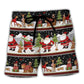 Christmas Happy Night Santa Reindeer Bear – Beach Short