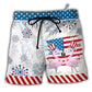 Beach Short / Adults / S Flamingo Independence Day Star America - Beach Short - Owls Matrix LTD