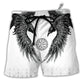 Beach Short / Adults / S Viking Black Runic Raven Scandinavian - Beach Short - Owls Matrix LTD
