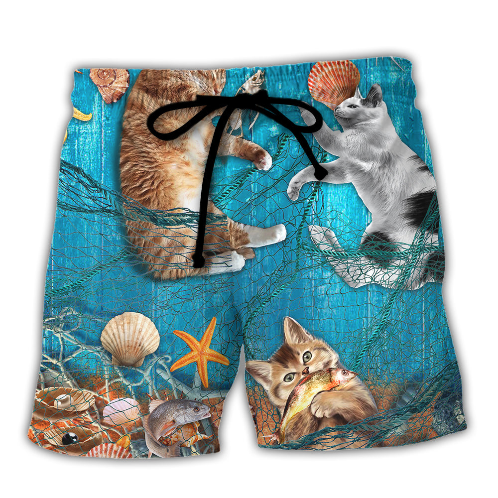 Cat Lazy Day On The Beach – Beach Short