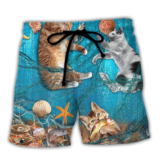 Cat Lazy Day On The Beach – Beach Short