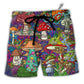 Beach Short / Adults / S Hippie Mushroom Peace Lover - Beach Short - Owls Matrix LTD