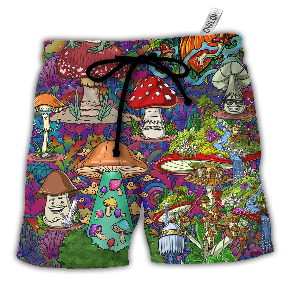 Beach Short / Adults / S Hippie Mushroom Peace Lover - Beach Short - Owls Matrix LTD
