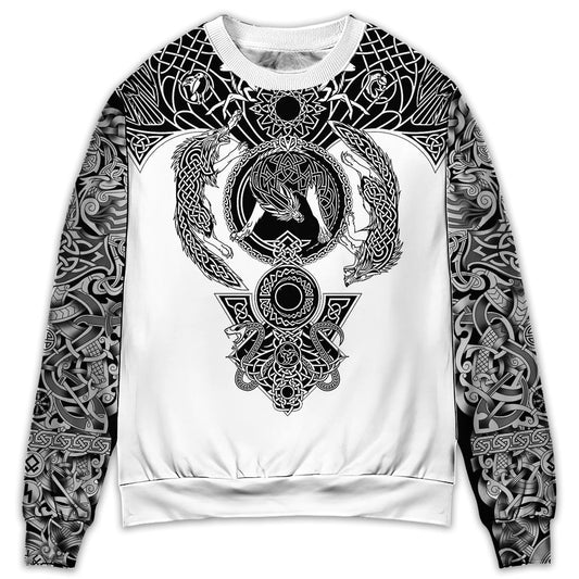 Viking Warrior Blood Black And White – Sweater - Ugly Christmas Sweater