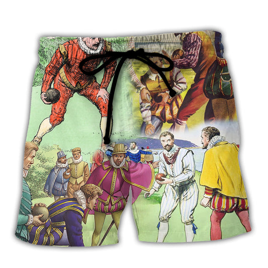 Lawn Bowling History Theme Vintage Style - Beach Short