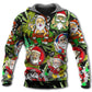 Christmas Santa Hippie Smoking Funny Style - Hoodie