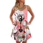 Christmas Wine Lover Fine Glass – Women's Summer Sleeveless V-Neck Camisole Dress
