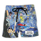 Cricket Sport Funny Play Starry Night Style - Beach Short