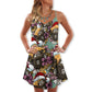 Christmas Honey Bee Dice Holiday Vibe – Women's Summer Sleeveless V-Neck Camisole Dress