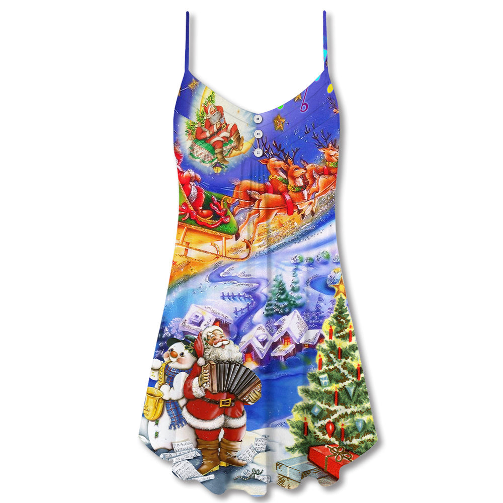 Christmas Santa Love Holiday Style – Women's Summer Sleeveless V-Neck Camisole Dress