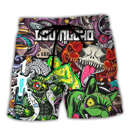 Colorful Music Festival Lover Art - Beach Short