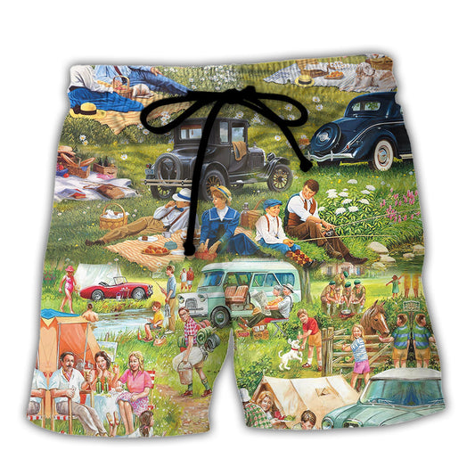 Camping Picnic Time Fun Vibes – Beach Short