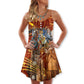 Jazz Lover Cat Style – Women's Summer Sleeveless V-Neck Camisole Dress