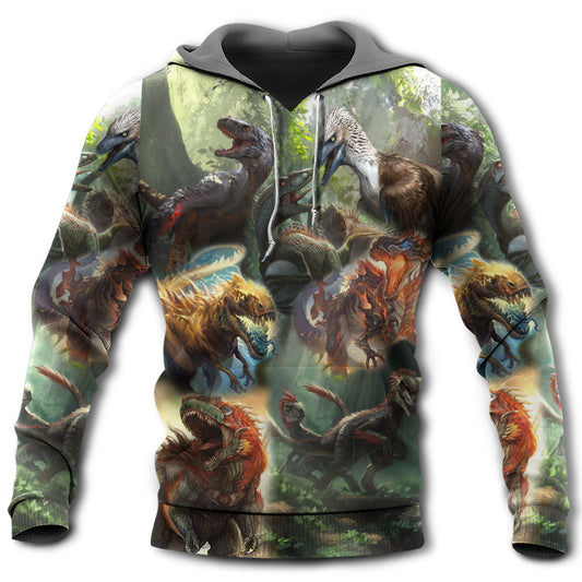 Dinosaur Roaring In Jungle Adventure - Hoodie