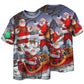 T-shirt / S Christmas Funny Santa Claus Happy Xmas Is Coming Amazing Art Style High - Pajamas Short Sleeve - Owls Matrix LTD