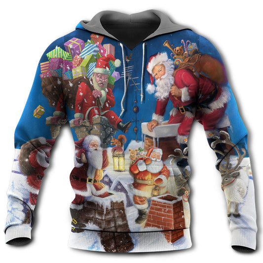 Christmas Santa Funny Coming Style - Hoodie
