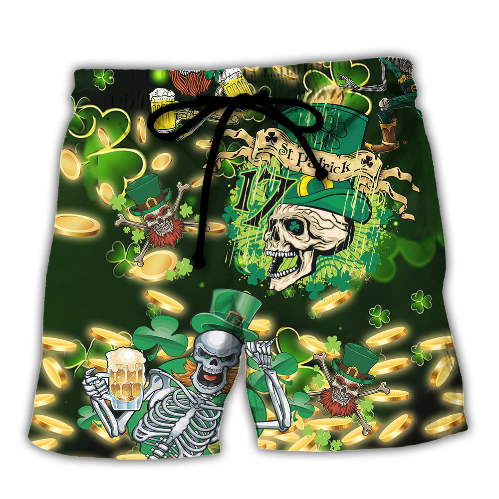 Irish Green Skull Beer Lover – Beach Short