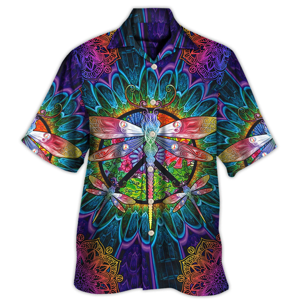 Colorful Dragonfly Mandala Peace Art – Hawaiian Shirt