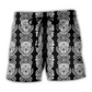 Skull Diamond Black White Pattern - Beach Short
