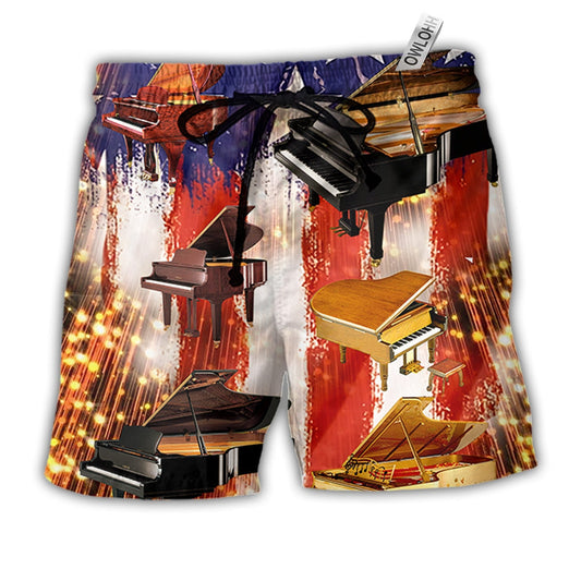 Beach Short / Adults / S Piano Independence Day - Beach Short - Owls Matrix LTD