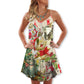 Christmas Cats Singing Holiday – Women's Summer Sleeveless V-Neck Camisole Dress